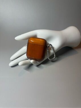 Amber Brown Protective AirPods Case with Carabiner